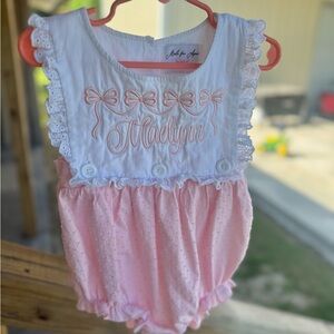 Pink and White Kids One Piece Bodysuit